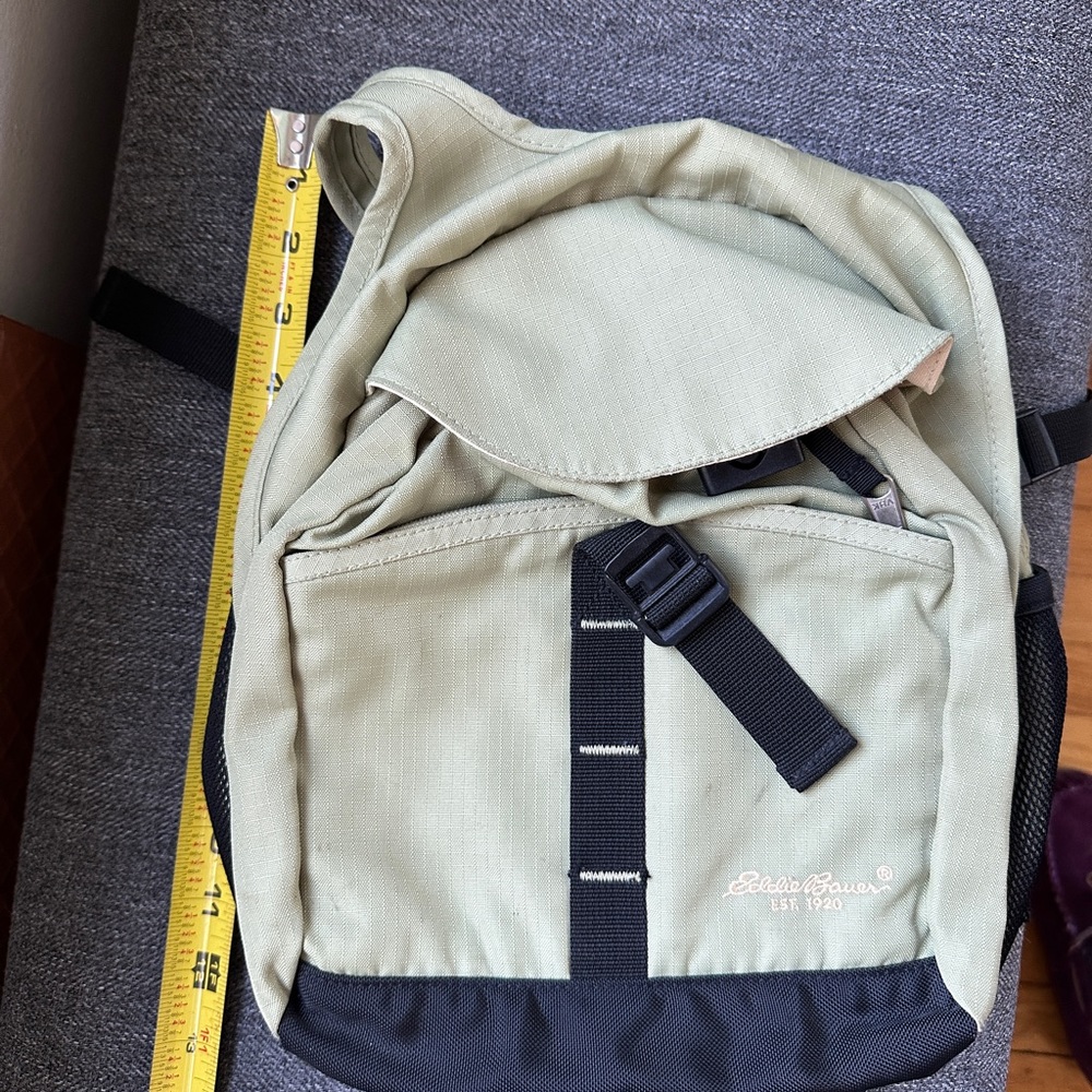 Eddie Bauer Small Mini Backpack sage green EUC